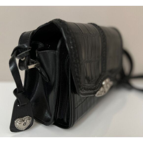 M.C. (Marc Chantal) black faux alligator skin crossbody organizer - Picture 4 of 10